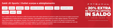 Super coupon JD Sports: -20% di sconto extra sui saldi con il codice SALE20