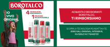 Cashback Borotalco super promo “Io vivo Original”: acquista due deodoranti e ricevi il rimborso!