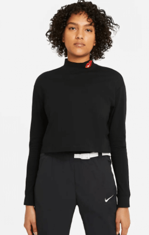 T-shirt con collo a lupetto e manica lunga - Donna