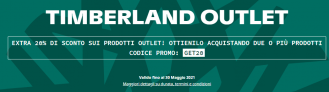 Super offerta Outlet Timberland: 20% di sconto extra sull’acquisto di due o più prodotti outlet con il codice GET20
